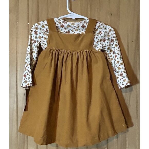 Carter’s Just One You 12 Months 2 piece Corduroy Jumper with Floral Top - Picture 2 of 4
